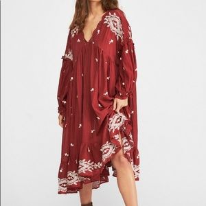 Free People Fields Frolic Embrodiered Dress
